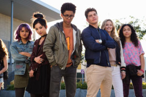 (l-r) Ariela Barer, Lyrica Okano, Rhenzy Feliz, Gregg Sulkin, Virginia Gardner and Allegra Acosta stars in MARVEL'S RUNAWAYS. ©Marvel/ABC.